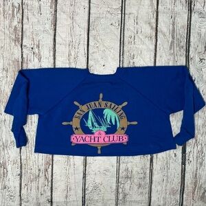Vintage 80s San Juan Sailing Yacht Club Crop Top Pullover Sweatshirt